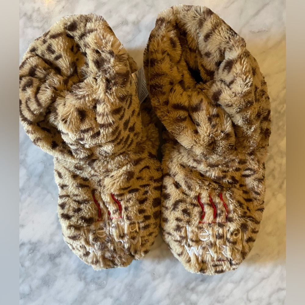 Leopard Print Terra Warm heatable slippers